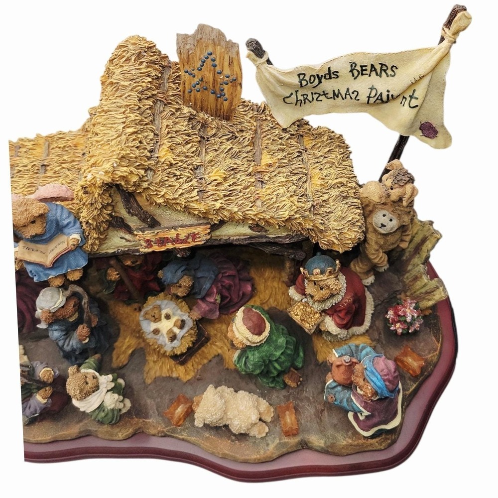 Boyds Bears Nativity Pageant Lighted Christmas Scene Resin Display Working - Picture 4 of 16